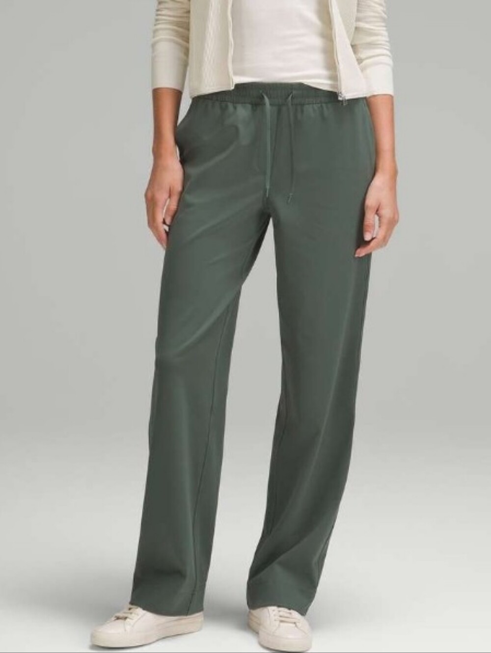 Lululemon Straight Leg Mid Rise Pull-on Pant Luxtreme In Dark Forest